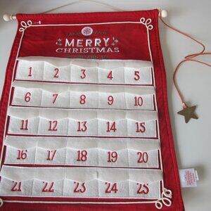 Holiday Christmas countdown cloth advent calendar EUC
